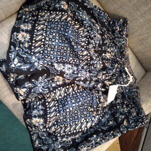 Ulla Johnson Black and Blue Patterned Women Shorts